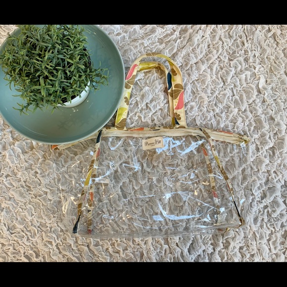 Clear Transparent Stadium Tote PVC Vinyl Beach Travel Storage Bag - Picture 2 of 7